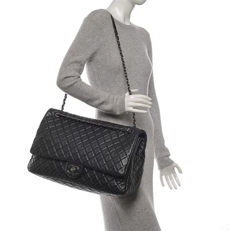 chanel aged calfskin cc lock bag|Chanel black quilted flap bag.